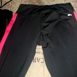 Womens  Black and Pink Leggings